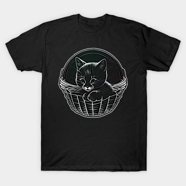 Cute Kitten In A Basket T-Shirt by Embrace Masculinity